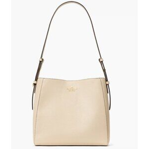 New Kate Spade Juliette Medium Bucket Pebble Leather Light Sand